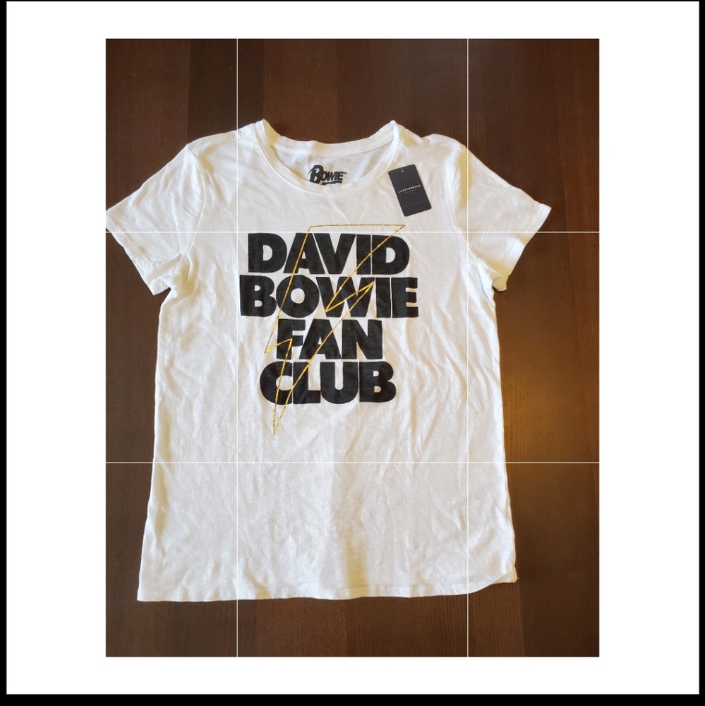 New Lucky Brand David Bowie Fan Club T-shirt. MED - Picture 4 of 11